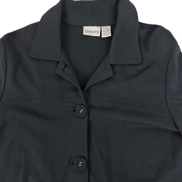Chico’s Black Button Front Jacket size Medium - Picture 5 of 6